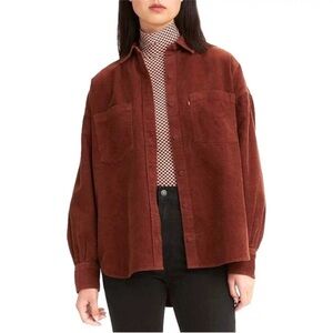 NWT Levi's Elliot Utility Burgundy Corduroy Button Front Shirt Jacket Shacket